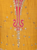 Mustard Yellow Floral Embroidered Cotton Anarkali Suit with Dupatta