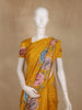 Mustard Yellow Floral Embroidered Design Tussar Saree