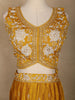 Mustard Yellow Floral Embroidered Design Chiffon Lehenga