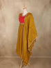 Mustard Yellow Floral Embroidered Design Cotton Anarkali Salwar Suit