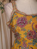 Mustard Yellow Floral Embroidered Design Georgette Palazzo Suit with Dupatta