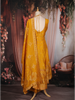 Mustard Yellow Floral Embroidered Design Silk Palazzo Suit with Designer Dupatta