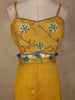 Mustard Yellow Floral Embroidered Georgette Palazzo Suit with Dupatta