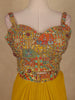 Mustard Yellow Floral Embroidered Georgette Skirt Top