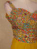 Mustard Yellow Floral Embroidered Georgette Skirt Top