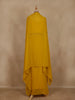 Mustard Yellow Floral Embroidered Georgette Skirt Top