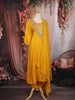 Mustard Yellow Floral Embroidered Silk Blend Salwar Suit with Dupatta
