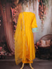Mustard Yellow Floral Embroidered Silk Cotton Salwar Suit with Dupatta