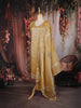 Mustard Yellow Floral Embroidered Tissue Organza Salwar Suit with Dupatta