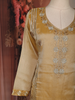 Mustard Yellow Floral Embroidered Tissue Organza Salwar Suit with Dupatta