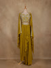 Mustard Yellow Floral Embroidery Georgette Skirt Top