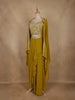 Mustard Yellow Floral Embroidery Georgette Skirt Top