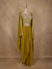 Mustard Yellow Floral Embroidery Georgette Skirt Top