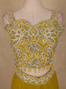 Mustard Yellow Floral Embroidery Georgette Skirt Top