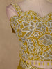 Mustard Yellow Floral Embroidery Georgette Skirt Top
