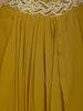 Mustard Yellow Floral Embroidery Georgette Skirt Top