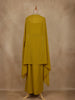 Mustard Yellow Floral Embroidery Georgette Skirt Top