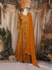 Mustard Yellow Floral Embroidery Gown With Dupatta