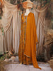 Mustard Yellow Floral Embroidery Gown With Dupatta