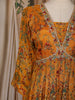 Mustard Yellow Floral Embroidery Gown With Dupatta