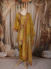 Mustard Yellow Floral Mirror Embroidered Design Organza Salwar Suit with Dupatta