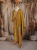 Mustard Yellow Floral Mirror Embroidered Design Organza Salwar Suit with Dupatta
