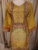 Mustard Yellow Floral Mirror Embroidered Design Organza Salwar Suit with Dupatta