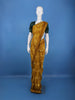 Mustard Yellow Floral Printed Chiffon Saree