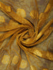Mustard Yellow Floral Printed Chiffon Saree