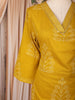 Mustard Yellow Floral Printed Cotton Salwar Suit