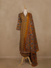 Mustard Yellow Floral Printed Cotton Salwar Suit With Dupatta