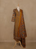 Mustard Yellow Floral Printed Cotton Salwar Suit With Dupatta