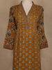 Mustard Yellow Floral Printed Cotton Salwar Suit With Dupatta