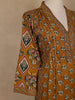 Mustard Yellow Floral Printed Cotton Salwar Suit With Dupatta