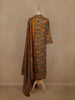 Mustard Yellow Floral Printed Cotton Salwar Suit With Dupatta