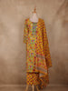 Mustard Yellow Floral Printed Cotton Salwar Suit with Dupatta