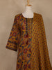 Mustard Yellow Floral Printed Cotton Salwar Suit with Dupatta
