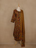 Mustard Yellow Floral Printed Cotton Salwar Suit with Dupatta