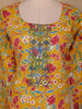 Mustard Yellow Floral Printed Cotton Salwar Suit with Dupatta