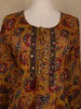 Mustard Yellow Floral Printed Cotton Salwar Suit with Dupatta