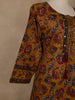 Mustard Yellow Floral Printed Cotton Salwar Suit with Dupatta