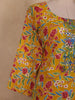 Mustard Yellow Floral Printed Cotton Salwar Suit with Dupatta