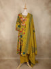 Mustard Yellow Floral Printed Cotton Salwar Suit with Printed Dupatta