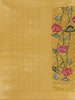 Mustard Yellow Floral Printed Design Banarasi Saree with Zari Border