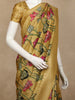 Mustard Yellow Floral Printed Design Banarasi Saree with Zari Border