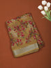 Mustard Yellow Floral Printed Design Chiffon Casual Saree