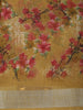 Mustard Yellow Floral Printed Design Chiffon Casual Saree