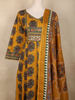 Mustard Yellow Floral Printed Design Cotton Anarkali Salwar Suit