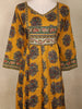Mustard Yellow Floral Printed Design Cotton Anarkali Salwar Suit
