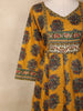 Mustard Yellow Floral Printed Design Cotton Anarkali Salwar Suit